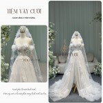 TVC350 Váy Cưới Cô Dâu, Váy Tiệc Cưới Đi Bàn, Hoa 3D, Cúp Ngực, Váy Cưới Thiết Kế