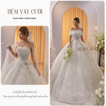 TVC314 Đầm Cưới Cô Dâu, Váy Cưới Tiệc Làm Lễ, Kim Sa, Cúp Ngực, Tùng Bồng