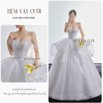 TVC238 Đầm Cưới Cô Dâu, Váy Cưới Cô Dâu, Kim Tuyến, Cúp Ngực, Tùng Bồng